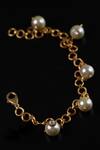 Shop_Osvag India_Gold Plated Crystals, Pearls Polki And Drop Bracelet _at_Aza_Fashions