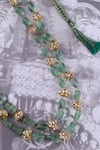 Shop Osvag India Gold Plated Polki And Fluorite Long Necklace at Aza Fashions Shop_Osvag India_Gold Plated Polki And Fluorite Long Necklace _at_Aza_Fashions