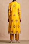 Shop_Sue Mue_Yellow Handloom Maheshwari Cotton Round Kurta Set _at_Aza_Fashions