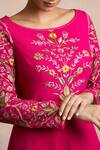 Buy_Sue Mue_Pink Handloom Cotton Round Embroidered Anarkali _Online_at_Aza_Fashions