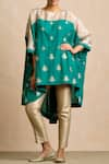 Buy_Sue Mue_Green Handloom Cotton Round Tunic _at_Aza_Fashions