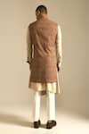 Shop_Dhruv Vaish_Multi Color Cotton Silk Chanderi Long Nehru Jacket _at_Aza_Fashions