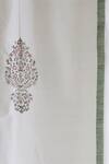 Shop_Inheritance India_Green Cotton Hand Block Print Chanderi Stripe Curtains Set Of 2_at_Aza_Fashions