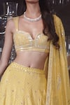 Buy_Sawan Gandhi_Yellow Georgette Chikankari Lehenga Set_Online_at_Aza_Fashions