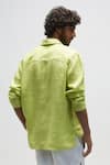 Shop_Terra Luna_Green 100% Linen Plain Azores T-shirt _at_Aza_Fashions