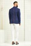 Shop_Rajesh Pratap Singh_Blue Handloom Wool Bandhgala _at_Aza_Fashions
