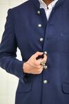 Shop_Rajesh Pratap Singh_Blue Handloom Wool Bandhgala _Online_at_Aza_Fashions