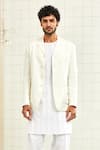 Buy_Rajesh Pratap Singh_White Linen Crepe Jacket _at_Aza_Fashions
