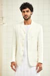 Shop_Rajesh Pratap Singh_White Linen Crepe Jacket _Online_at_Aza_Fashions