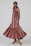 The Summer House_Multi Color Certified Organic Cotton Cambric Knox Stripe Pattern Dress_at_Aza_Fashions