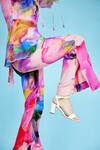 Buy_Garima Bindal_Multi Color Crepe Round Neck Reanna Abstract Print Peplum And Flared Pant Set 