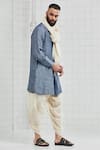 Rajesh Pratap Singh_Blue Linen Manpura Handwoven Tunic _Online_at_Aza_Fashions