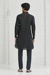 Shop_Rajesh Pratap Singh_Black Viscose Katan Rewat Handwoven Short Tunic _at_Aza_Fashions