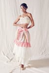 Buy_Ek Katha_White Organic Cotton Ruffle Tiered Skirt_at_Aza_Fashions