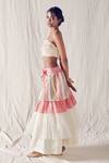 Shop_Ek Katha_White Organic Cotton Ruffle Tiered Skirt_at_Aza_Fashions