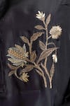 Sue Mue_Black Silk Shirt Collar Embroidered _at_Aza_Fashions