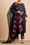 Buy_Sue Mue_Black Kora Round Embroidered Kurta Set _at_Aza_Fashions