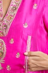 Shop_Sue Mue_Pink Silk V Neck Embroidered Tunic _Online_at_Aza_Fashions