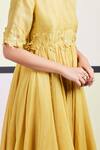Buy_Sue Mue_Yellow Organza, Mul Round Embroidered Anarkali Set _Online_at_Aza_Fashions