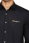 Noonoo_Black Cotton Blend Slim-fit Shirt  _at_Aza_Fashions