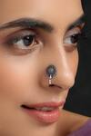 Phiroza_Antique Oxidized Nose Pin_Online_at_Aza_Fashions