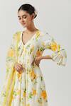 Buy_Label Earthen_Ivory Cotton Mul Pleated Kurta Set_Online_at_Aza_Fashions