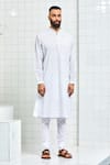 Buy Rajesh Pratap Singh White Cotton Textured Kurta Set Online at Aza Fashions Buy_Rajesh Pratap Singh_White Cotton Textured Kurta Set _Online_at_Aza_Fashions