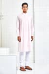 Rajesh Pratap Singh_Pink Cotton Pintuck Kurta Set _Online_at_Aza_Fashions