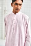 Shop_Rajesh Pratap Singh_Pink Cotton Pintuck Kurta Set _Online_at_Aza_Fashions