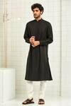 Rajesh Pratap Singh Black Viscose Textured Kurta Set Online at Aza Fashions Rajesh Pratap Singh_Black Viscose Textured Kurta Set _Online_at_Aza_Fashions