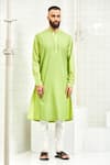 Rajesh Pratap Singh Green Viscose Textured Kurta Set Online at Aza Fashions Rajesh Pratap Singh_Green Viscose Textured Kurta Set _Online_at_Aza_Fashions