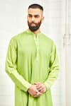 Shop Rajesh Pratap Singh Green Viscose Textured Kurta Set Online at Aza Fashions Shop_Rajesh Pratap Singh_Green Viscose Textured Kurta Set _Online_at_Aza_Fashions