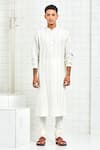 Shop Rajesh Pratap Singh White Viscose Pintuck Kurta Set at Aza Fashions Shop_Rajesh Pratap Singh_White Viscose Pintuck Kurta Set _at_Aza_Fashions
