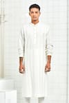 Shop Rajesh Pratap Singh White Viscose Pintuck Kurta Set Online at Aza Fashions Shop_Rajesh Pratap Singh_White Viscose Pintuck Kurta Set _Online_at_Aza_Fashions