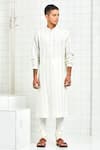 Rajesh Pratap Singh White Viscose Pintuck Kurta Set Online at Aza Fashions Rajesh Pratap Singh_White Viscose Pintuck Kurta Set _Online_at_Aza_Fashions