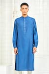 Buy Rajesh Pratap Singh Blue Viscose Pleated Kurta Set at Aza Fashions Buy_Rajesh Pratap Singh_Blue Viscose Pleated Kurta Set _at_Aza_Fashions