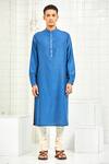 Buy Rajesh Pratap Singh Blue Viscose Pleated Kurta Set Online at Aza Fashions Buy_Rajesh Pratap Singh_Blue Viscose Pleated Kurta Set _Online_at_Aza_Fashions