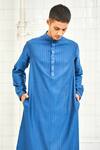 Shop Rajesh Pratap Singh Blue Viscose Pleated Kurta Set Online at Aza Fashions Shop_Rajesh Pratap Singh_Blue Viscose Pleated Kurta Set _Online_at_Aza_Fashions