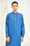 Rajesh Pratap Singh Blue Viscose Pleated Kurta Set at Aza Fashions Rajesh Pratap Singh_Blue Viscose Pleated Kurta Set _at_Aza_Fashions
