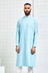 Buy Rajesh Pratap Singh Blue Viscose Embroidered Kurta Set at Aza Fashions Buy_Rajesh Pratap Singh_Blue Viscose Embroidered Kurta Set _at_Aza_Fashions