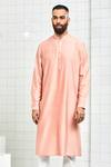 Buy Rajesh Pratap Singh Peach Viscose Embroidered Kurta Set at Aza Fashions Buy_Rajesh Pratap Singh_Peach Viscose Embroidered Kurta Set _at_Aza_Fashions