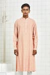 Buy Rajesh Pratap Singh Peach Viscose Embroidered Kurta Set at Aza Fashions Buy_Rajesh Pratap Singh_Peach Viscose Embroidered Kurta Set _at_Aza_Fashions