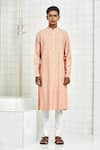 Buy Rajesh Pratap Singh Peach Viscose Embroidered Kurta Set Online at Aza Fashions Buy_Rajesh Pratap Singh_Peach Viscose Embroidered Kurta Set _Online_at_Aza_Fashions