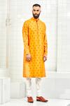 Rajesh Pratap Singh Yellow Viscose Embroidered Kurta Set Online at Aza Fashions Rajesh Pratap Singh_Yellow Viscose Embroidered Kurta Set _Online_at_Aza_Fashions
