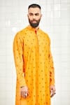 Shop Rajesh Pratap Singh Yellow Viscose Embroidered Kurta Set Online at Aza Fashions Shop_Rajesh Pratap Singh_Yellow Viscose Embroidered Kurta Set _Online_at_Aza_Fashions