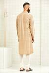 Shop_Rajesh Pratap Singh_Beige Viscose Textured Kurta Set _at_Aza_Fashions