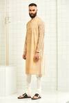 Buy_Rajesh Pratap Singh_Beige Viscose Textured Kurta Set _Online_at_Aza_Fashions