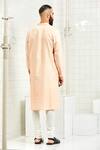 Shop_Rajesh Pratap Singh_Peach Viscose Textured Kurta Set _at_Aza_Fashions