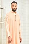 Shop_Rajesh Pratap Singh_Peach Viscose Textured Kurta Set _Online_at_Aza_Fashions
