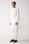 Buy_Rajesh Pratap Singh_White Cotton Barsam Handwoven Kurta Set _Online_at_Aza_Fashions